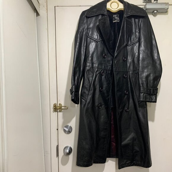 VINTAGE MONTREAL STEP BY STEP FASHIONS LONG LEATHER JACKETS SIZE S - Picture 2 of 11